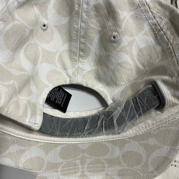 COACH SIGNATURE LOGO DENIM  BASEBALL HAT LEATHER STRAP  Sz S main image 2